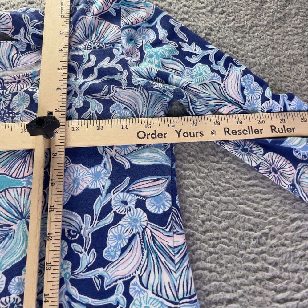 Lilly Pulitzer Bay Dress Womens Small Blue Lapis Lazuli Beach Shells Colorful - Picture 11 of 11